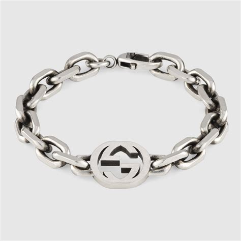 bracciale gucci argento 925 uomo|Bracciale dettaglio GG in argento 925 .